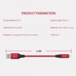 Wholesale Micro V8V9 3A Fast Charge Metal Nylon Woven Aluminum USB Cable 3ft (Red)